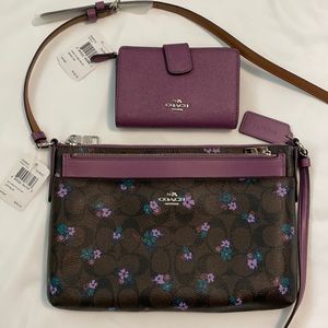 NWT Coach NEW Crossbody Signature Floral & Wallet